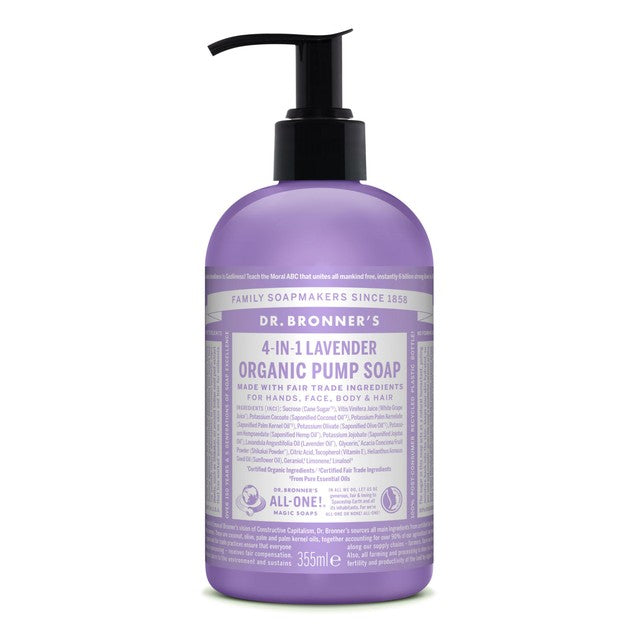 Dr. Bronner's lavender organic multi-purpose liquid soap 355ml - British product