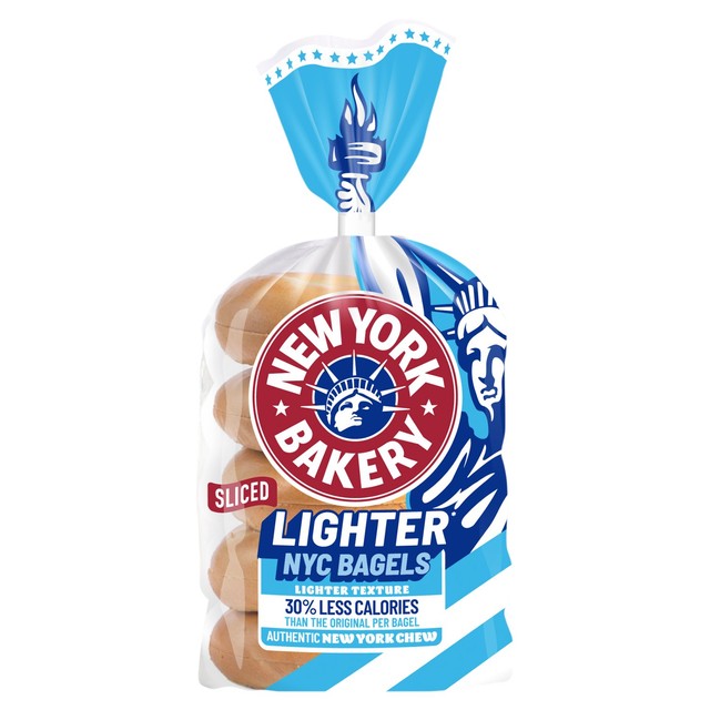 New York Bakery light bagels 5 per pack, imported from the UK