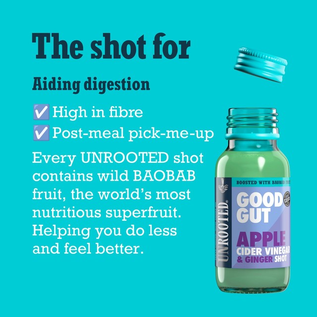 Unrooted apple cider vinegar ginger baobab health shot 60ml (British brand)
