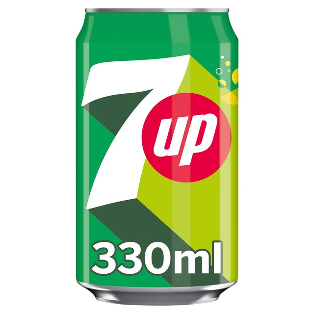 7up Regular Lemon and Lime soft drink 330ml Pack (British brand)