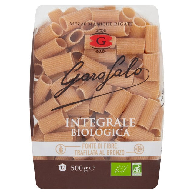 Garofalo organic whole wheat mezze maniche rigate pasta 500g, UK version
