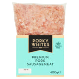 Porky Whites gluten free sausagemeat 400g, imported from the UK