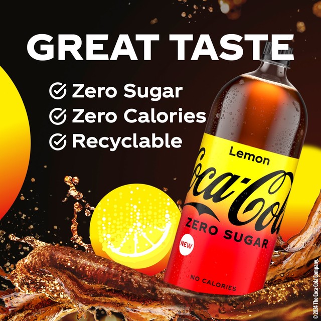 Coca-Cola Zero Sugar Lemon cola 2L - British product