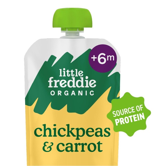 Little Freddie organic chickpea and carrot baby food pouch 100g, UK version