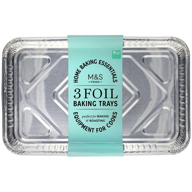 M&S foil baking trays 3 per pack, imported from the UK