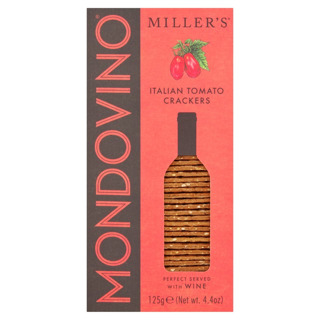 MILLER'S Italian Tomato Crackers 125g, imported from the UK