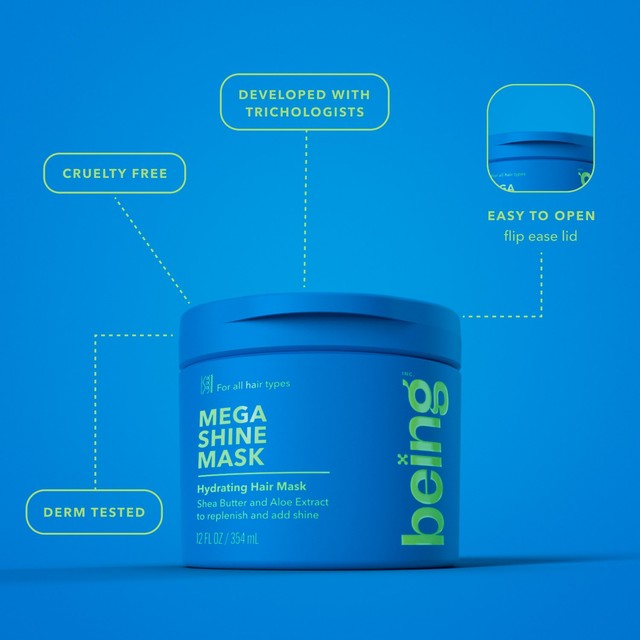 Being MEGA SHINE hydrating hair mask, imported from the UK