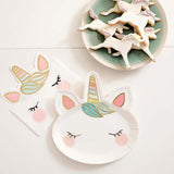 Talking Tables Unicorn Shaped Paper Plates 8 Pack (British brand)