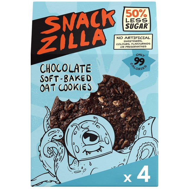 Snackzilla chocolate oat cookies 4 x 30g (British brand)
