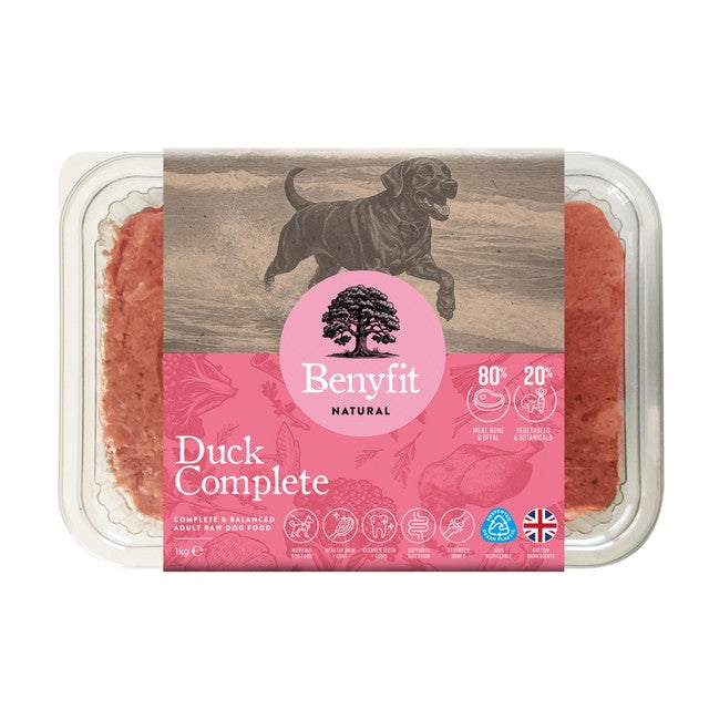Benyfit Natural duck raw dog food 1kg - British product