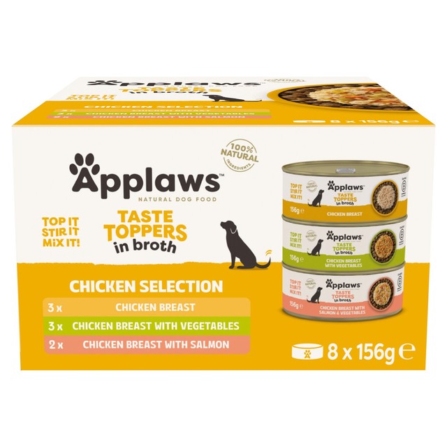 Applaws Taste Toppers mixed flavour dog food toppers 8x156g - British product