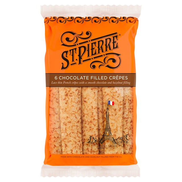St Pierre chocolate and hazelnut filled crepes 6x32g (British brand)