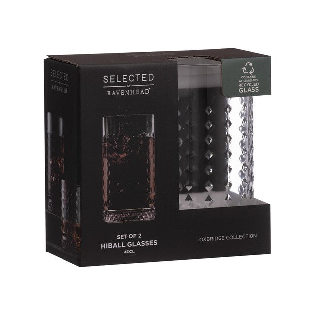 Ravenhead Oxbridge hiball glasses 450ml (British brand)