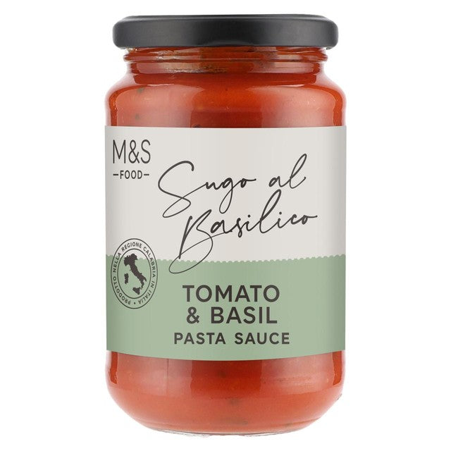 M&S tomato & basil pasta sauce 340g, imported from the UK