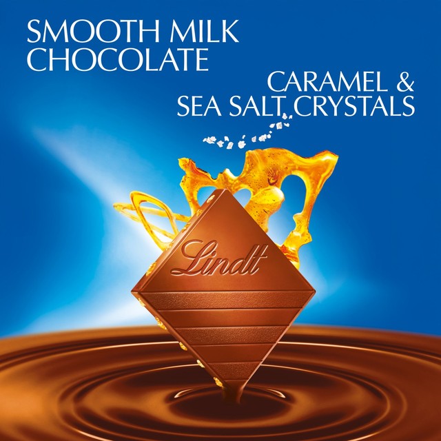 Lindt milk chocolate bar caramel & sea salt 100g, UK version
