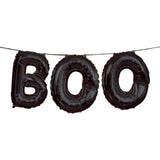 Unique Party Boo Black Foil Halloween Balloon Banner Kit - British product