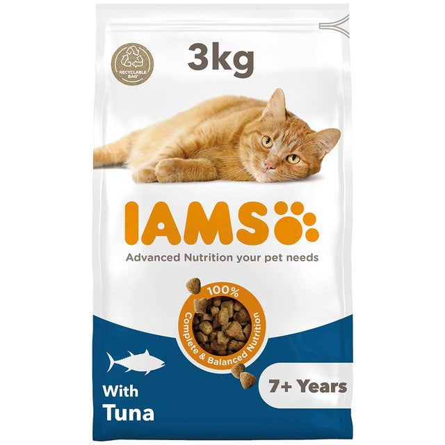 IAMS senior cat food with tuna 3kg, UK version