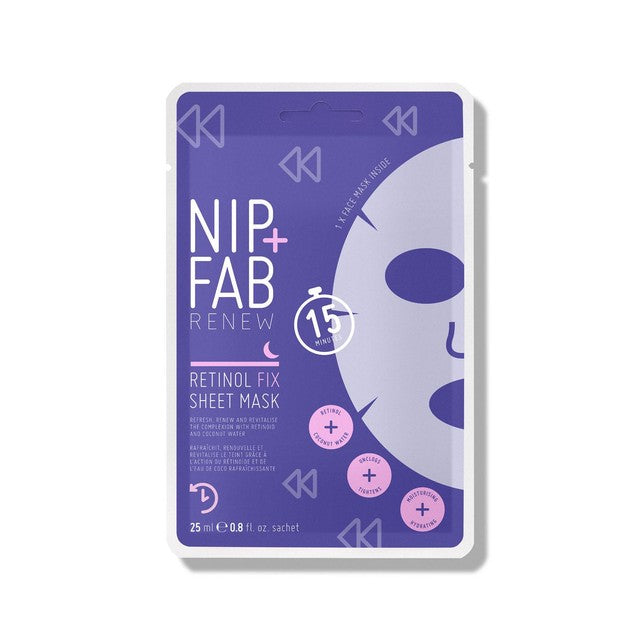 Nip+Fab Retinol Fix Anti Ageing Sheet Mask 25ml, imported from the UK
