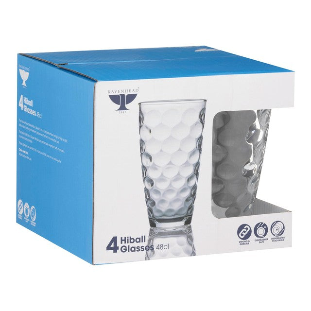Ravenhead Essentials Disco Hiball glasses 4 pack, imported from the UK