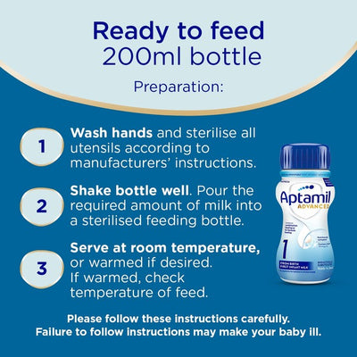 Aptamil Advanced First Infant Milk Formula Flüssigkeit ab Geburt 4 x 200ml