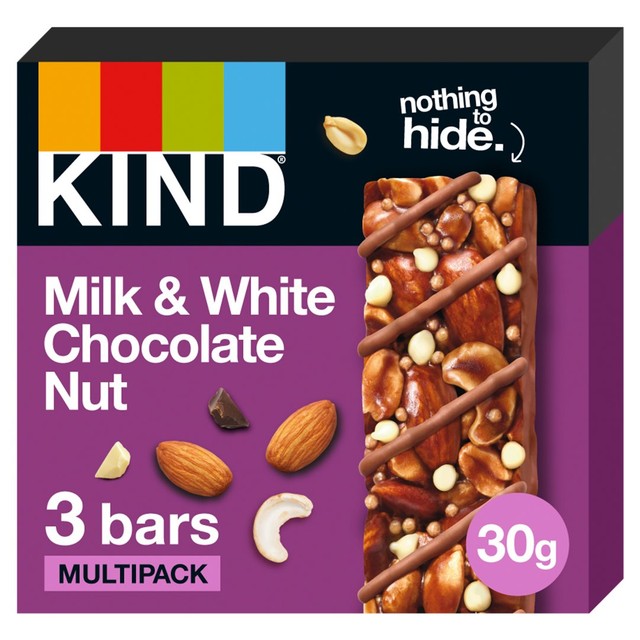 KIND Milk & White Chocolate Nut Multipack 90g, imported from the UK
