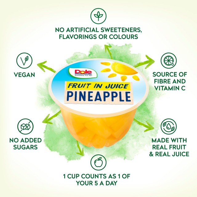 Dole pineapple chunks in juice pot 113g - British product