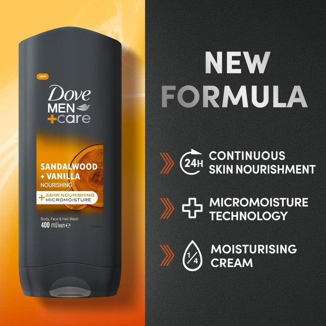 Dove Men+Care Sandalwood and Vanilla body wash - British product