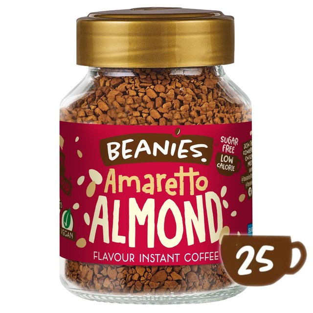 Beanies Amaretto Almond flavoured freeze-dried coffee 50g - British product