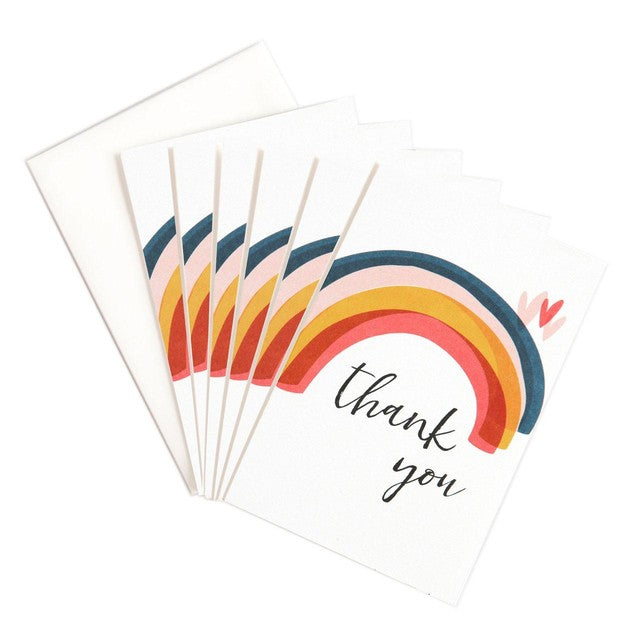 Caroline Gardner rainbow thank you notecards 6 cards set - British product