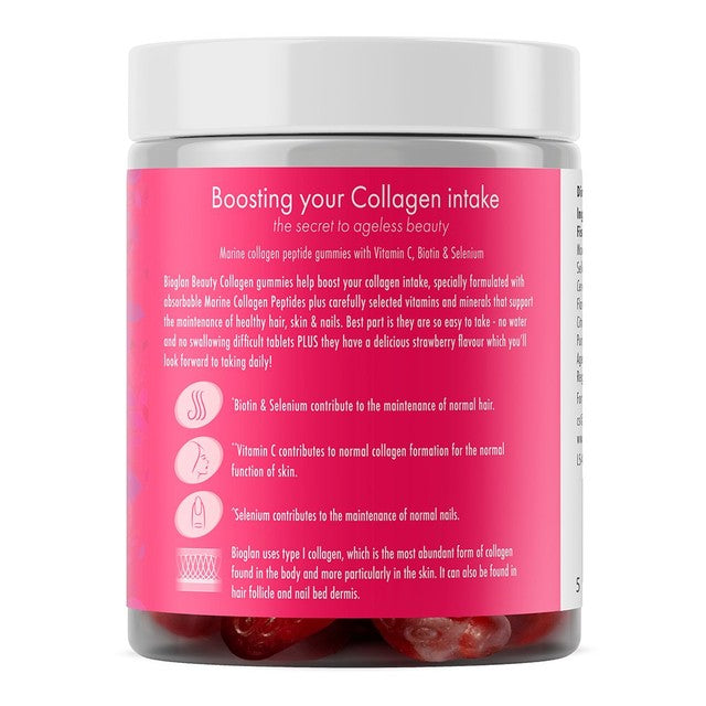 Bioglan Beauty Collagen Strawberry Flavour Gummies - British product
