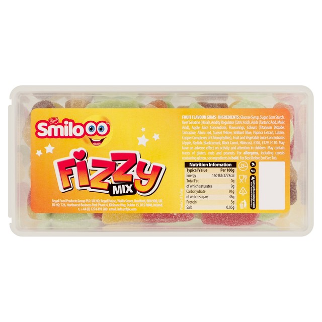 Regal Smiloo Fizzy Mix fruit gums 140g, imported from the UK