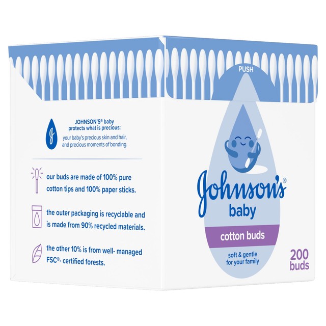 Johnson's Baby cotton buds 200 pack - British product