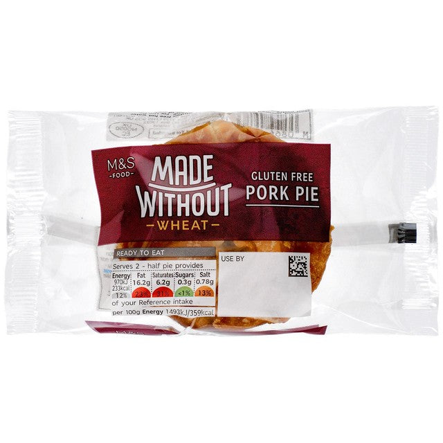 M&S Gluten Free Pork Pie 130g, imported from the UK