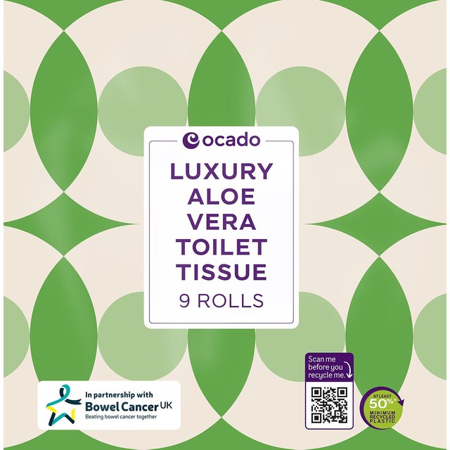 Ocado aloe vera toilet tissue 9 rolls, imported from the UK