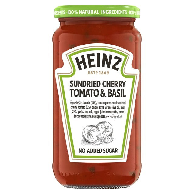 Heinz sun-dried cherry tomato and basil pasta sauce 490g, UK version