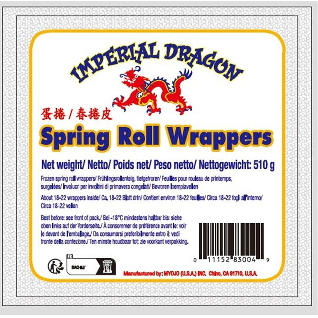 Imperial Dragon frozen spring roll wrappers pack, imported from the UK