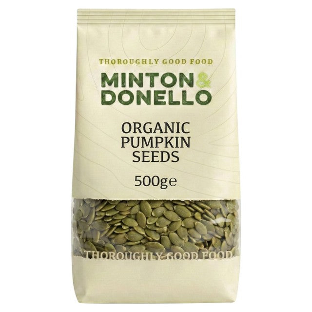 Minton & Donello organic pumpkin seeds 500g, imported from the UK