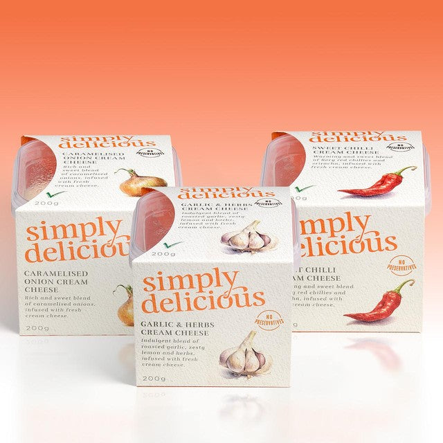 Simply Delicious caramelised onion cream cheese 200g (British brand)