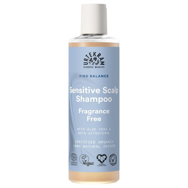 Urtekram Organic Fragrance Free Shampoo Sensitive Scalp 250ml (British brand)