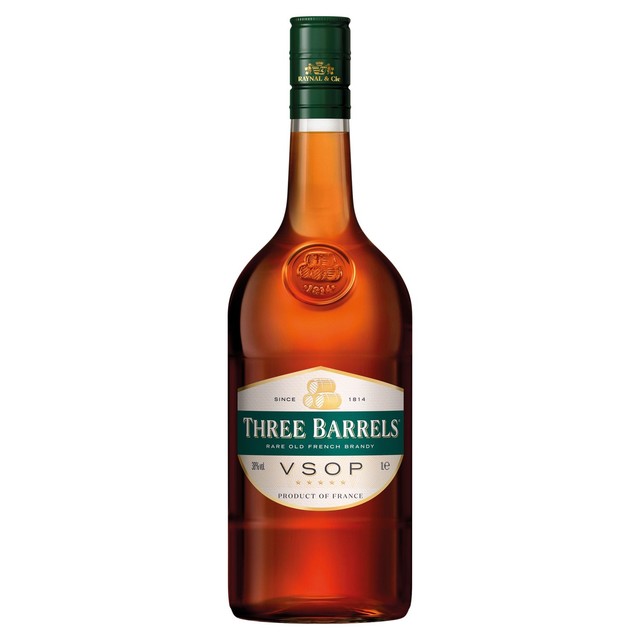 Three Barrels Rare Old French Brandy VSOP 1L (British brand)