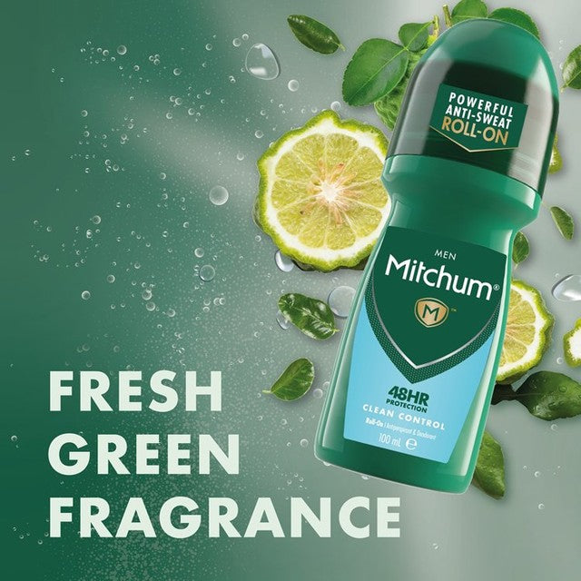 Mitchum Men Clean Control Roll-On Deodorant 100ml, importiert aus Großbritannien