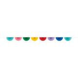 Unique Party colourful scalloped paper fan garland - British product