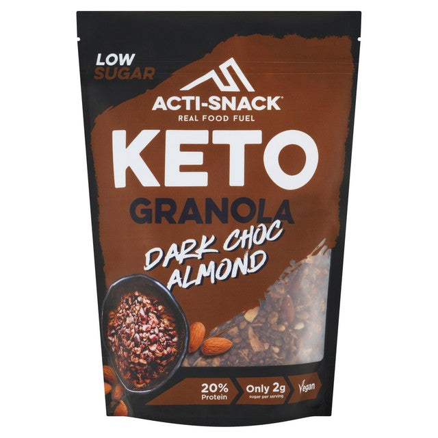 Acti-Snack Keto Dark Choc Almond Granola 300g - British product