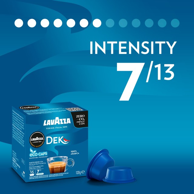 Lavazza Dek Cremoso coffee capsules 16 capsules, UK version