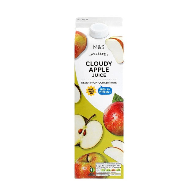 M&S cloudy apple juice 1L, imported from the UK