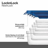 LocknLock NestnLock blue food storage containers 5-piece set, UK version