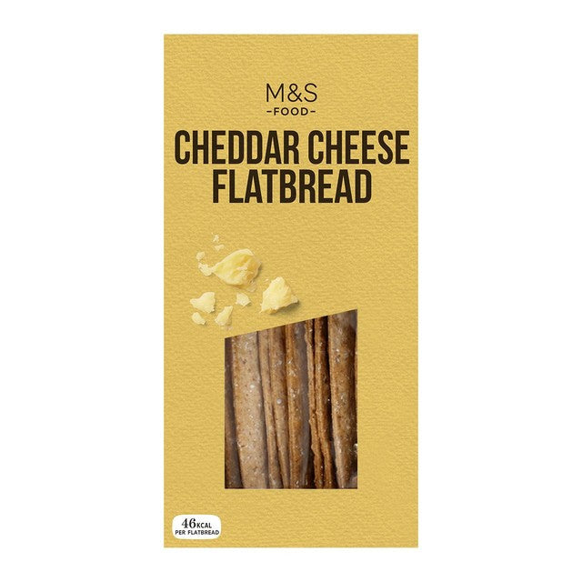 M&S cheddar cheese flatbreads 140g, imported from the UK
