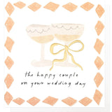 Caroline Gardner The Happy Couple Champagne Flutes greeting card 146x140mm - British product