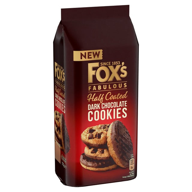 Fox's dark chocolate half-coated cookies 7 pack, imported from the UK