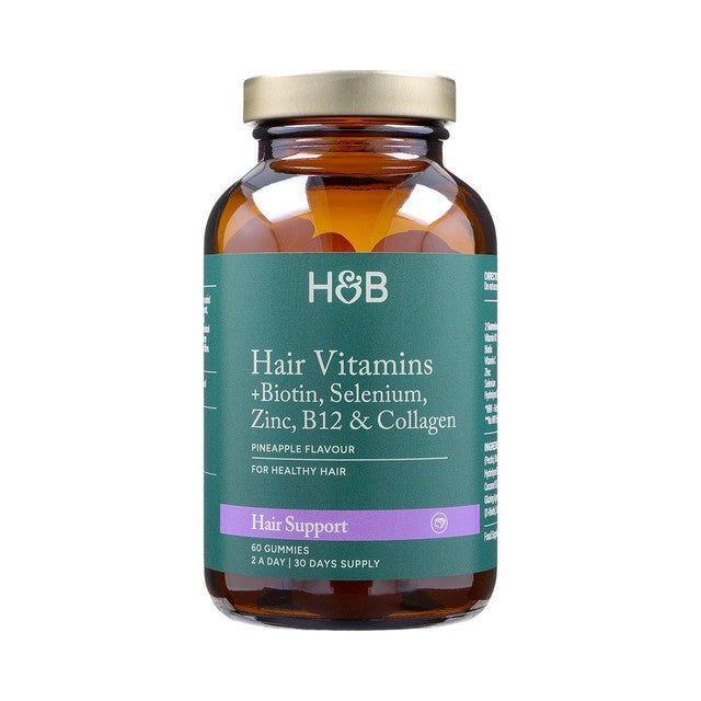 Holland & Barrett hair vitamin gummies pineapple flavour, UK version